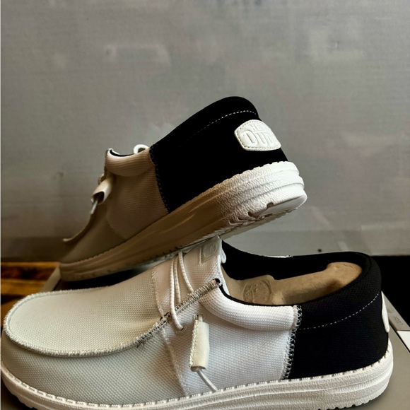Hey Dude Men's White and Black Loafers - Picture 2 of 4